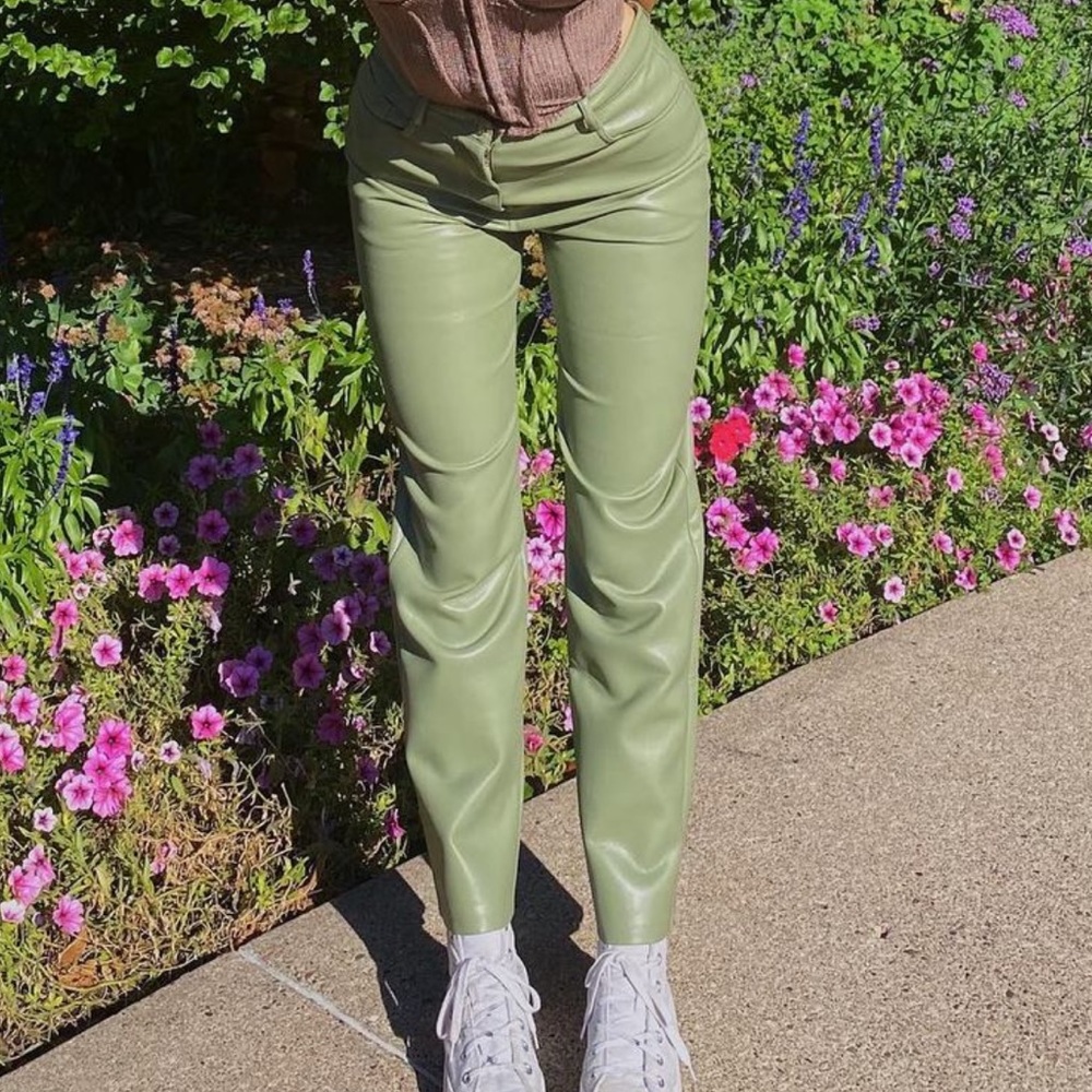 Aritzia Sage Leather Pants